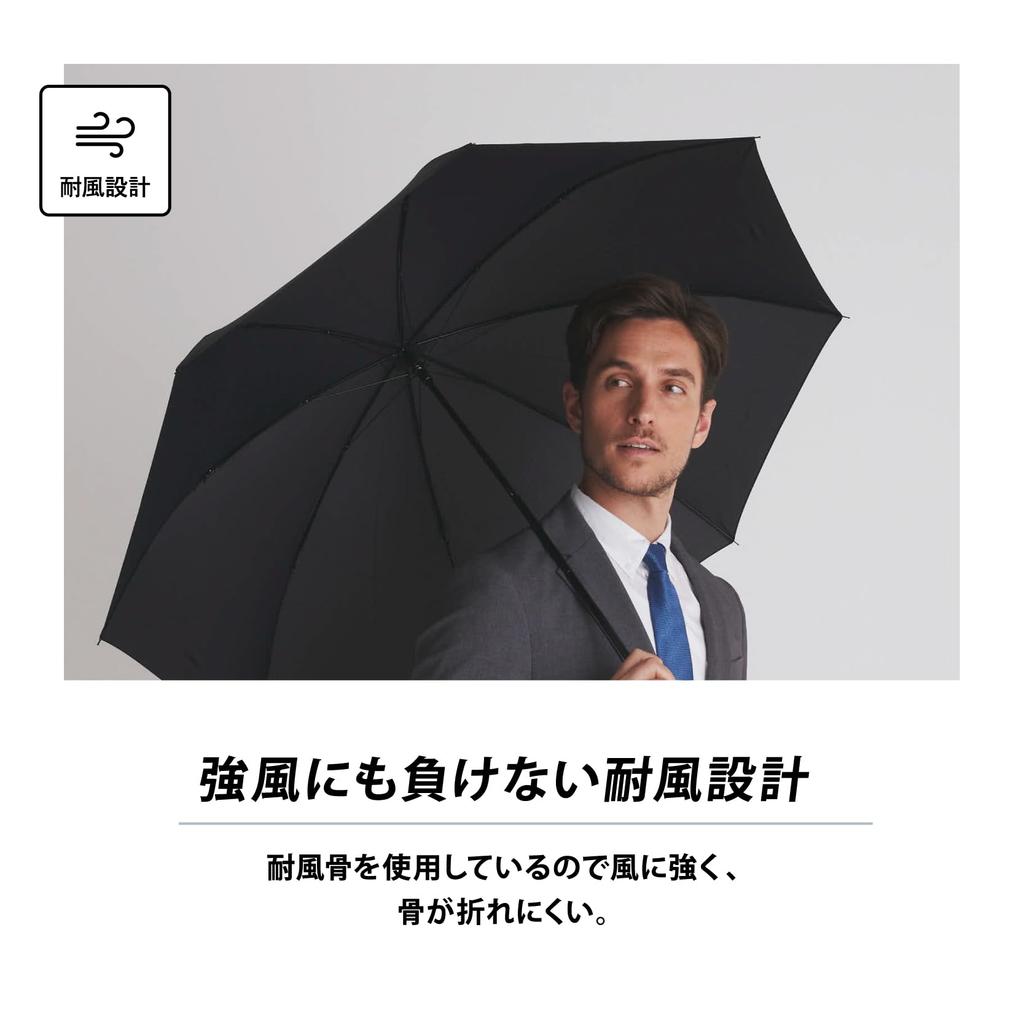 Okamoto Harajuku Store Folding Umbrella for Men and Traditional Navy Women, Durable, 8-Rib, Lightweight, Two-Stage, 60cm,