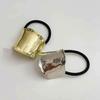 Einfacher elastischer Gold-/Silber-Metall-Haargummi für Frauen, Modisches Design, Multifunktionales Haaraccessoire