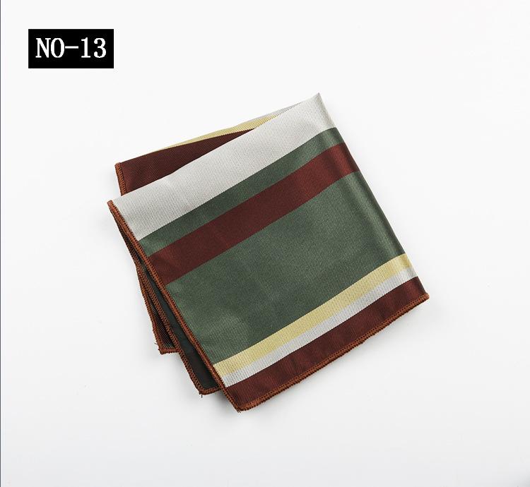 Pocket Towel Men'S Business Stripe Green Brown High-End Wedding Ceremony Handkerchief Small Square Towel