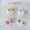 Kawai Pink Rabbit Cow Fox  Bear Pattern Contact Lens with Tweezer Suction Stick Girls Portable Contact Lenses Box Container