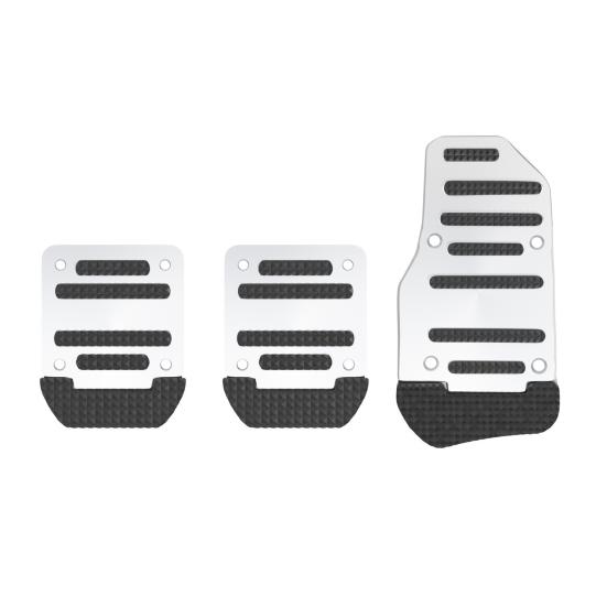 

Car Non-Slip Pedal Covers Aluminum Alloy Auto Foot Pedal Pads Set Universal Manual Vehicle Gas Brake Clutch Pedal Replacement Accessories серебряный