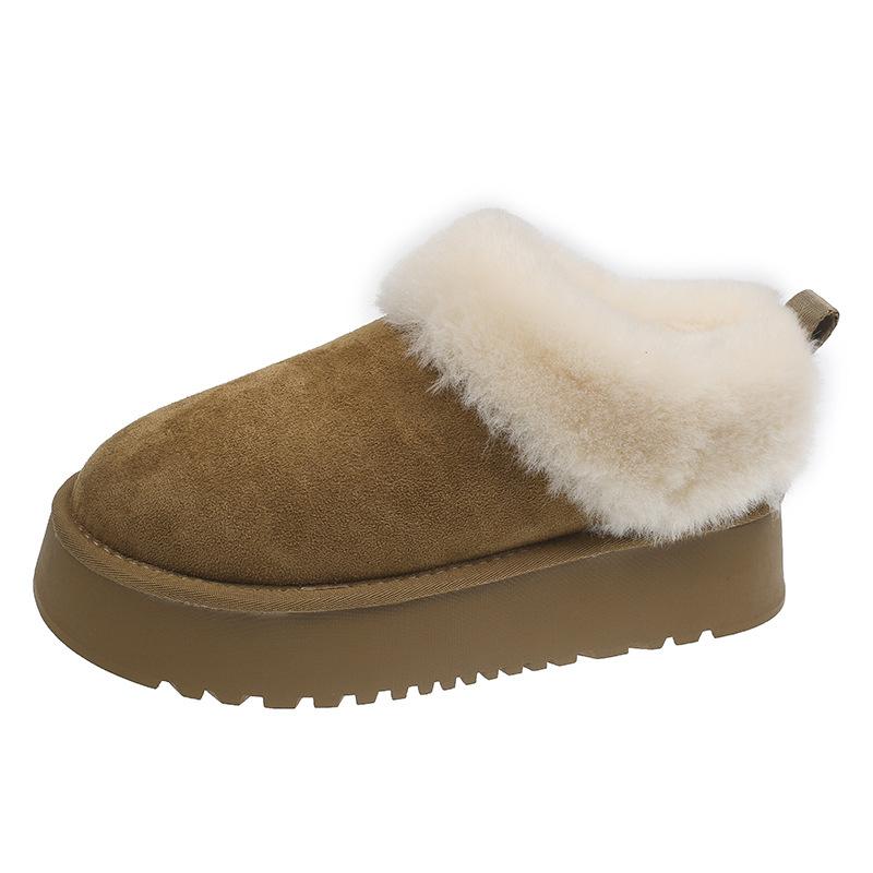 

Thick-soled low-top snow boots women s hair integrated new Mao Mao snow boots winter cotton shoes 40