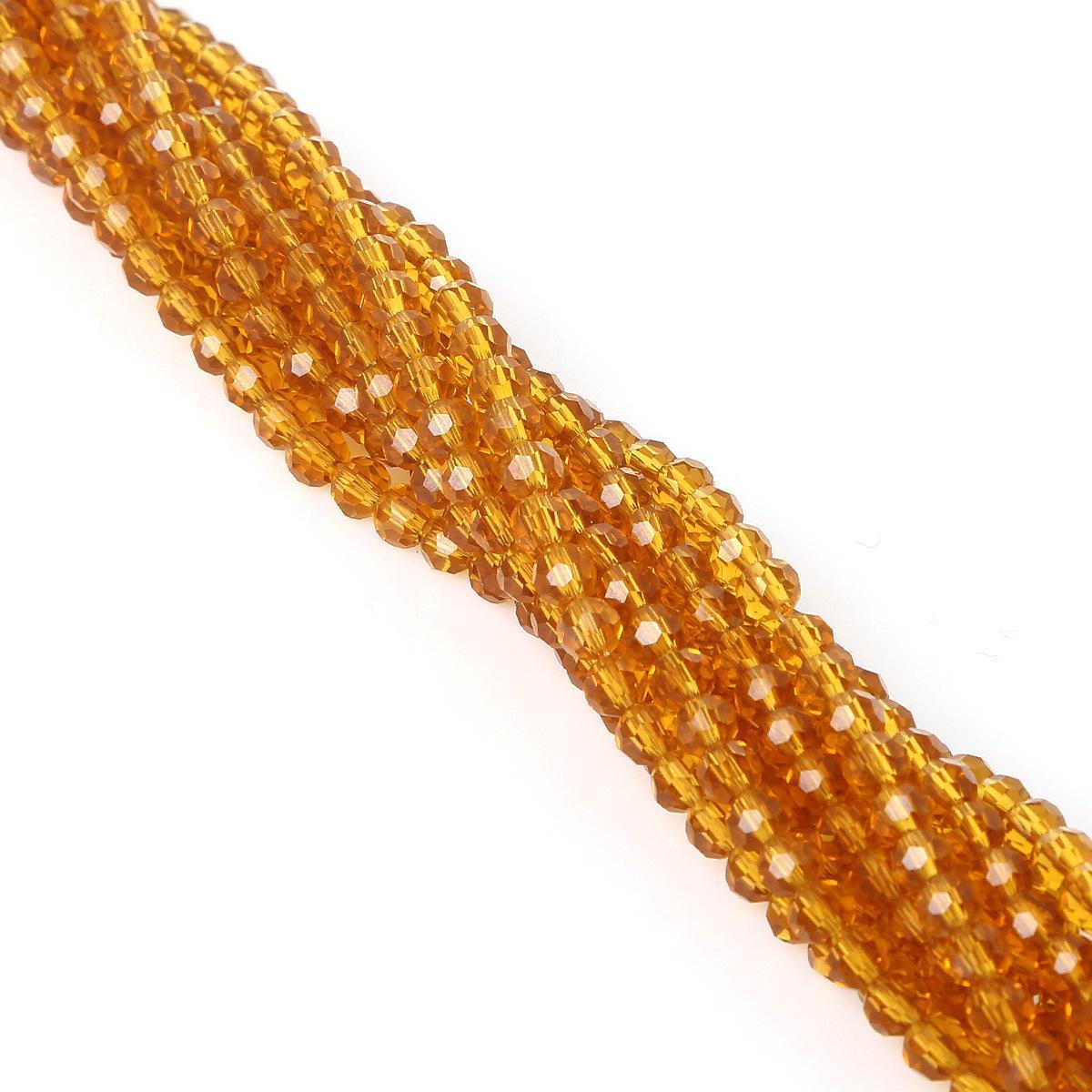 

4 мм граненые круглые стеклянные бусины, ручная работа, хрустальные позолоченные цветные бусины для ювелирных аксессуаров 4mm, approximately 88-90 beads per strand