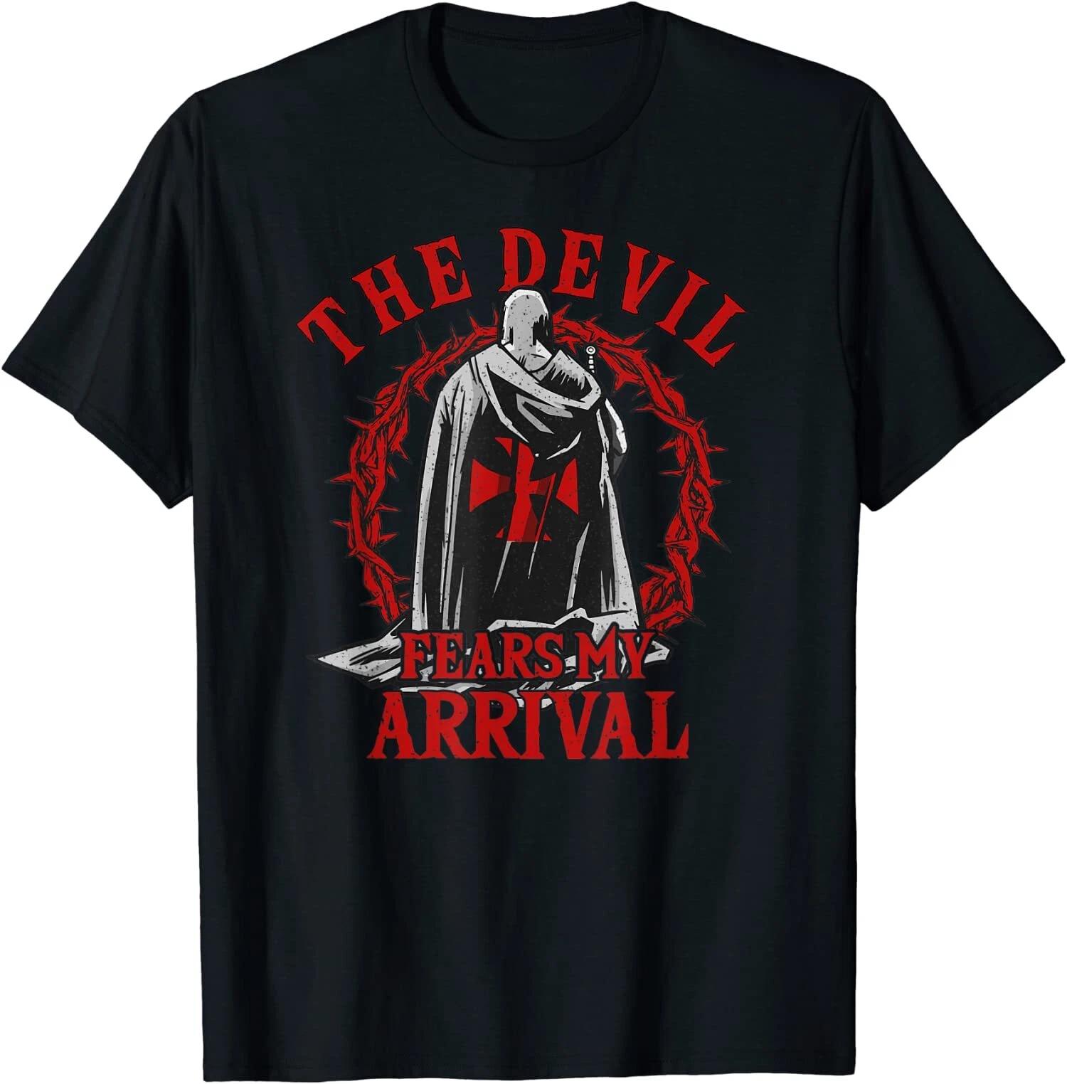 Templar Knight Costume & Devil Quote, Christian Crusader T-Shirt S