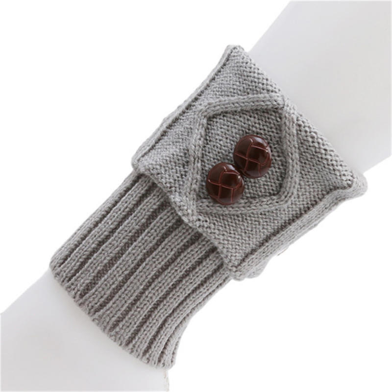 Women Winter Leg Warmers Lolita Sweet Girl Buttons Crochet Short Leg Warmers for Boot Lady Boot Knee High Boots