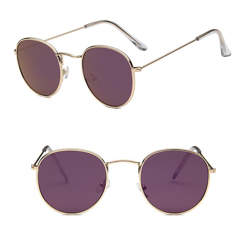 Hot selliing Men Women Sunglasses Fashion Metal Frame UV400 Vintage Ocean Lenses Unisex Round Sun Glasses