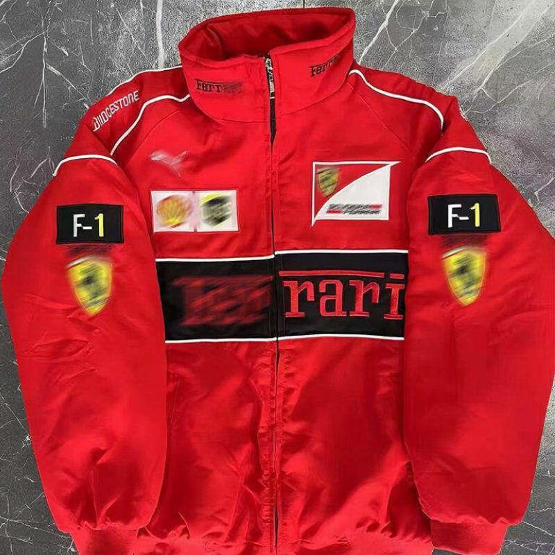 Retro izšūta motociklu sacīkšu jaka M