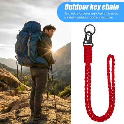 Portable Braided Lanyard for Outdoor Activities Heavy Duty Paracords Lanyard with Buckle Strong Hanging Rope for Keychain Necklace ID Card