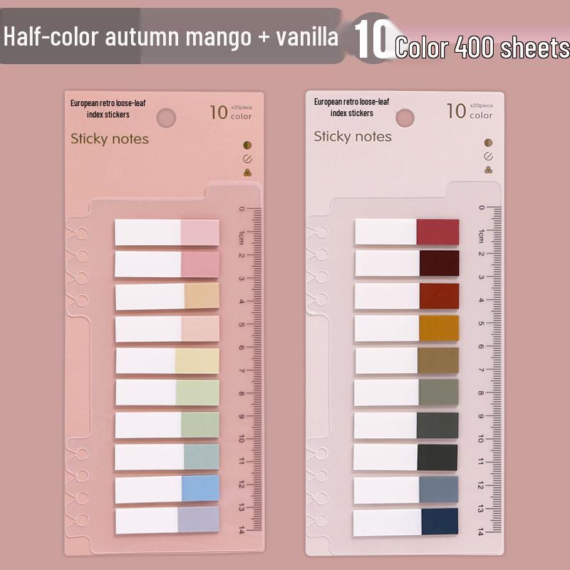 Retro Morandi Sticky Notes: Tearable Index Stickers & Colored Bookmarks for Students