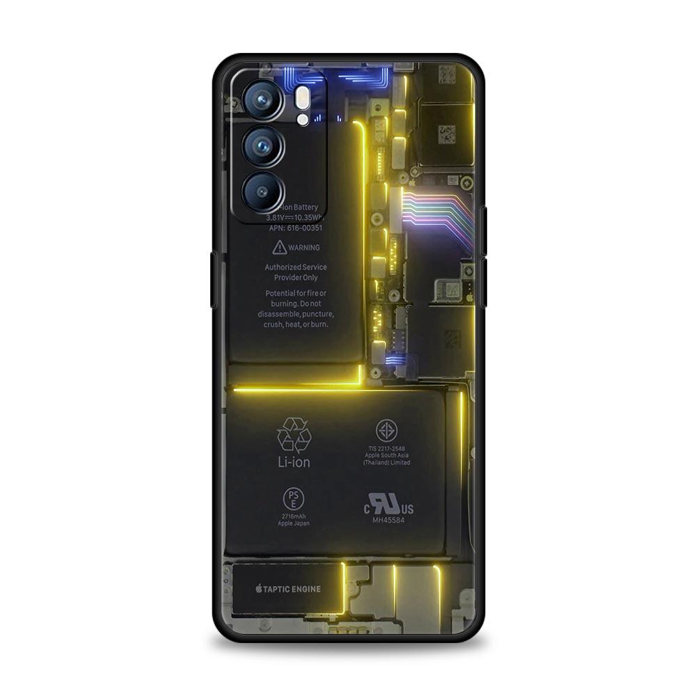 Handyhülle mit Hauptplatinen-Motiv für Oppo Reno 13, 12, 11, 10, 7, F, Find X5, X6, A98, A80, A79, A78, A57, A54, A31, A17 Pro 5G (weiches TPU)