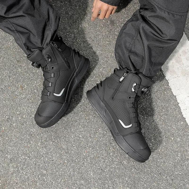 Pánské jezdecké boty Motocyklové Nové Kožené Ochrana proti nárazu Moto Boty Protiskluzové Odolné proti opotřebení Motokrosové Ochranné boty