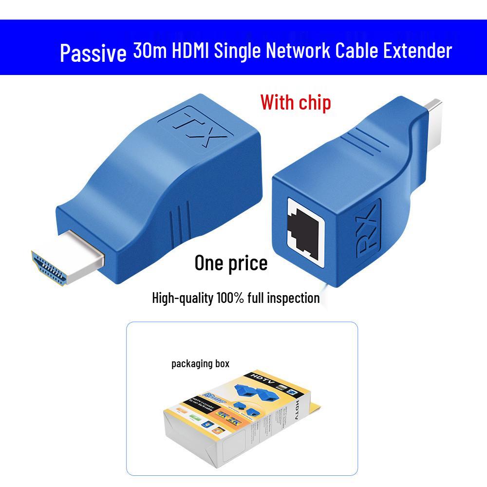30m HDMI to RJ45 Network Cable Extender & Signal Amplifier Transmitter for 3D.