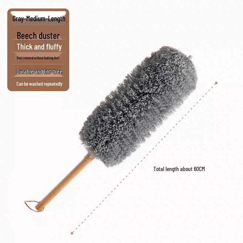 Retractable Wool Static Electric Feather Duster - Extended Cleaning Tool