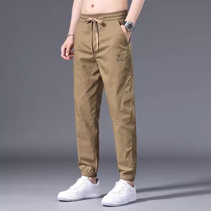 

Повседневные брюки мужские свободные с завязками на щиколотках весенние новые для студентов колледжа универсальный тренд 4XL коричневый