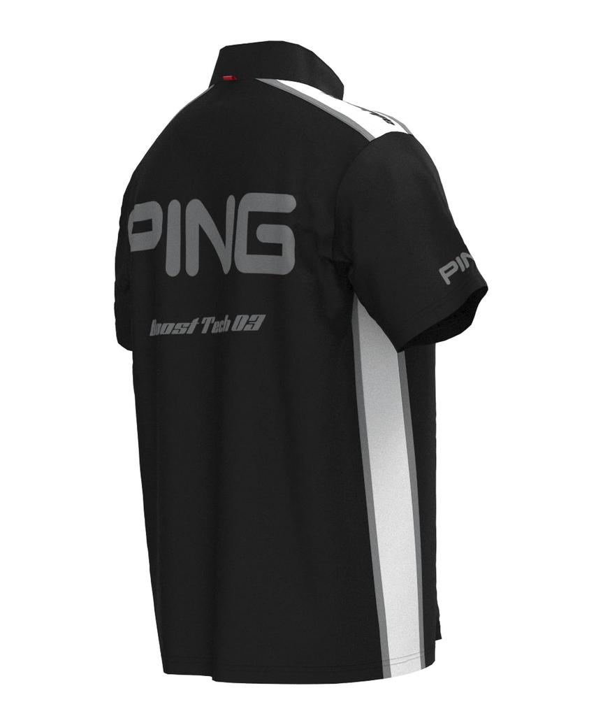 [Pin Apparel] Men's Short Sleeve High Neck Shirt [AddElm Series] (ADD.03 Technology)  Golf Innerwear  621-3268805 010Black S