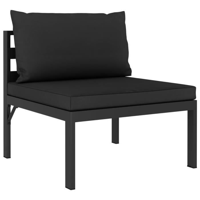 VidaXL Garden Furniture Set 8 Pcs with Cushions Aluminium Anthracite