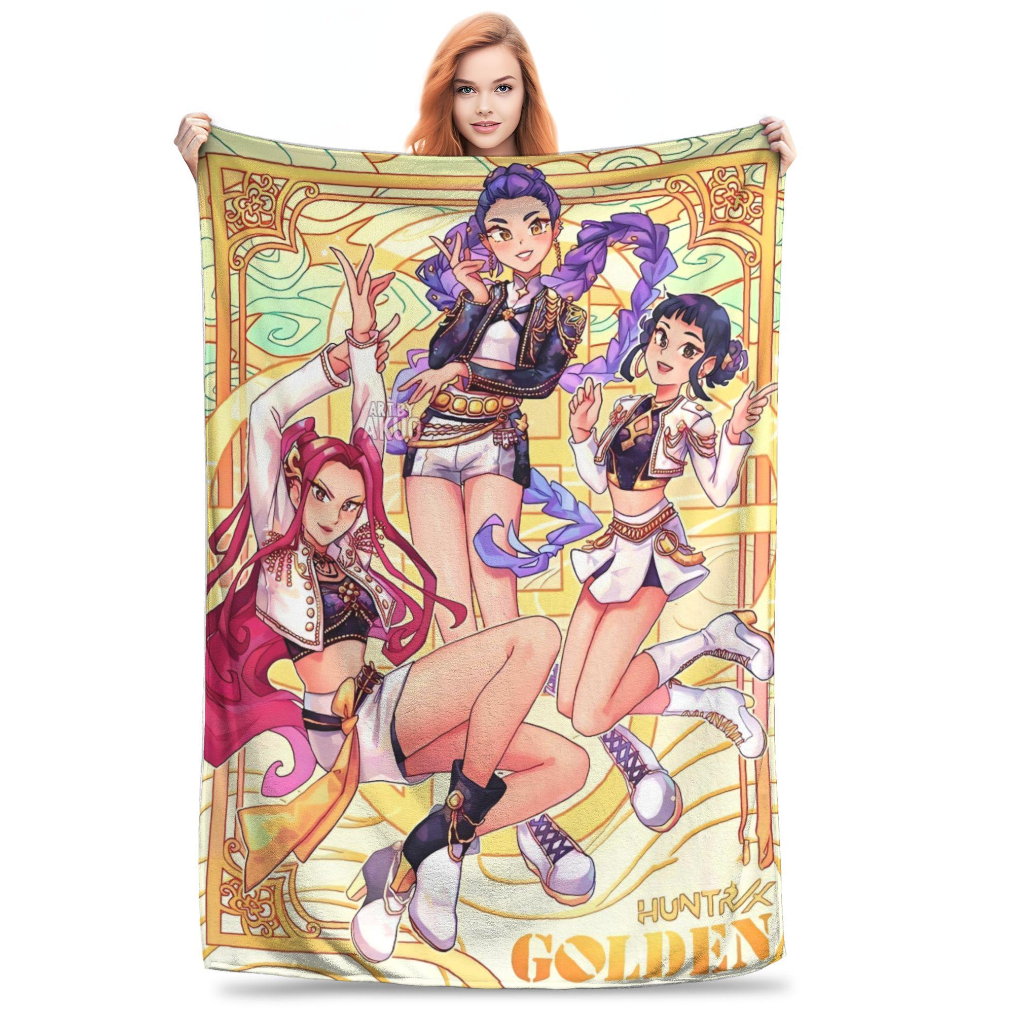 

Huntrix Blanket Soft Warm Print Plush Bedding Throws For Children Outdoor Flannel Bedspread Bed Cover 30x40in