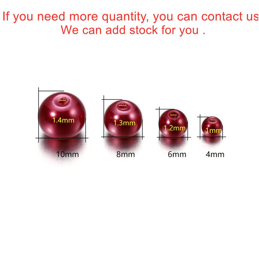 50-100Pcs 4/6/8mm Round Glass Bead Imitation Pearl Beads for DIY Earrings Necklace Jewelry Making Findings Accessories