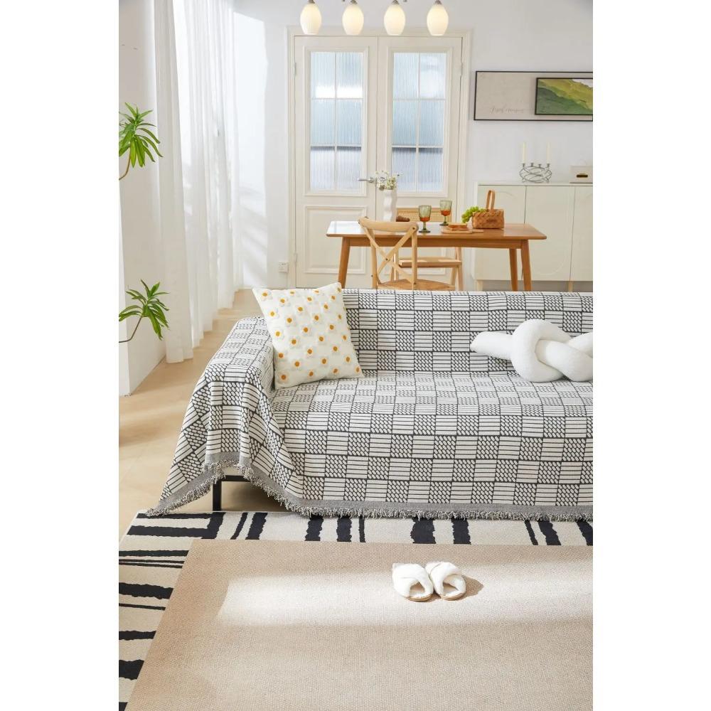 

На открытом воздухе Кемпинг Пикник Большое одеяло Отдых Отдых Пляжное полотенце Белый дорожный коврик для дивана Мягкий скандинавский диван Полотенце Одеяла 180x130