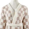 Thick Plaid Fleece Robe Women Long Sleeve V-Neck Hooded Sleepwear Cozy Home Lounge Wear Winter Fall