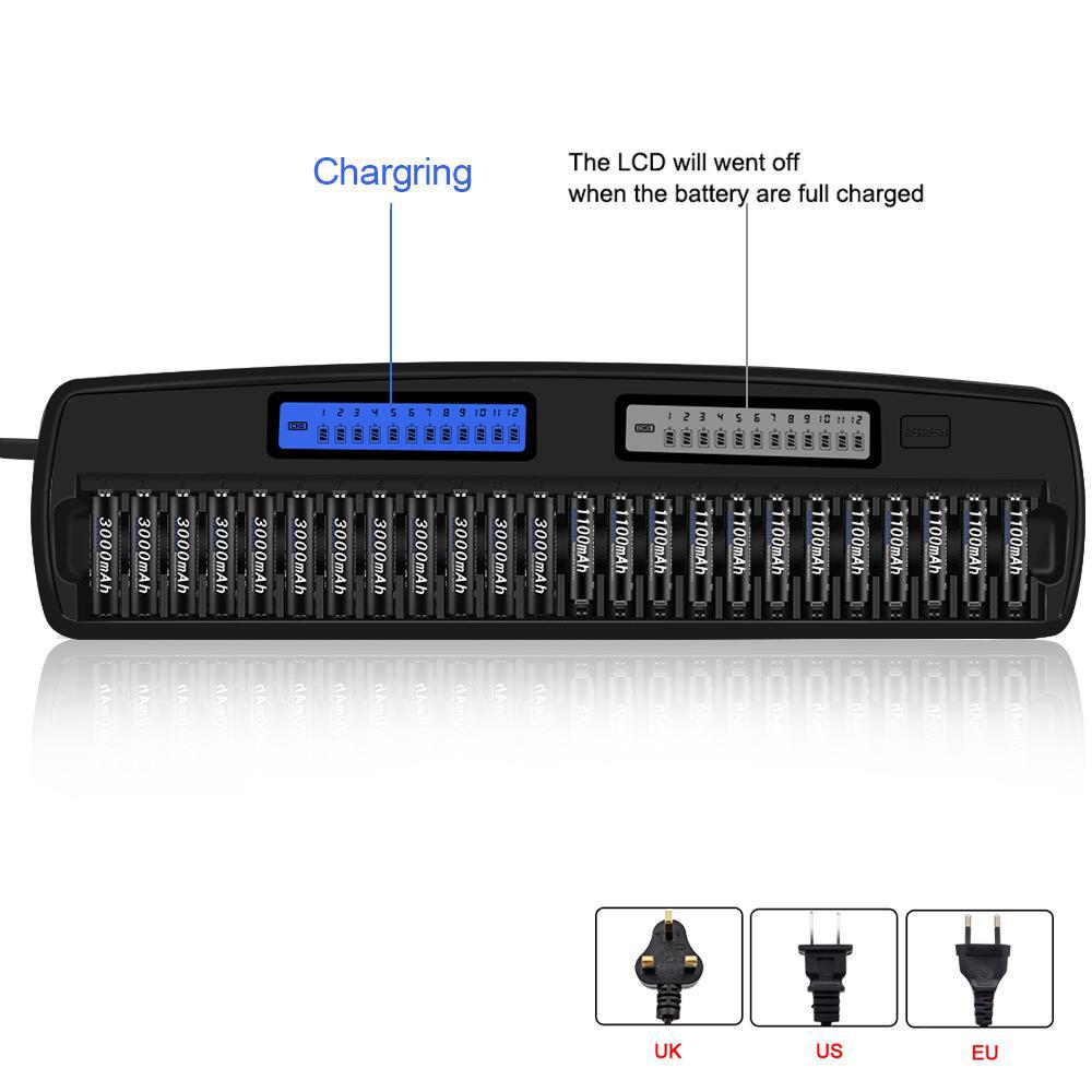 PALO Slots Smart Battery Charger for NiMH NiCD AA AAA 1.2V Rechargeable Battery for TV Usb Microphone Bateria Remote Control
