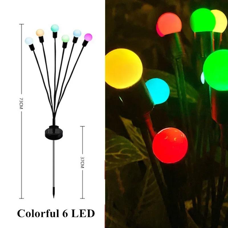 

Christmas Decoration Solar Powered Firefly Lights Outdoor Waterproof Vibrant Garden Lights Upgraded for Wedding and Garden colored 6led