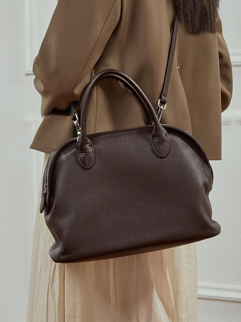 Borsa a Conchiglia Vintage 100% Vera Pelle Versatile Grande Capacità Borsa a Mano con Manico Superiore Borsa a Spalla di Lusso Firmata Borse a Tracolla