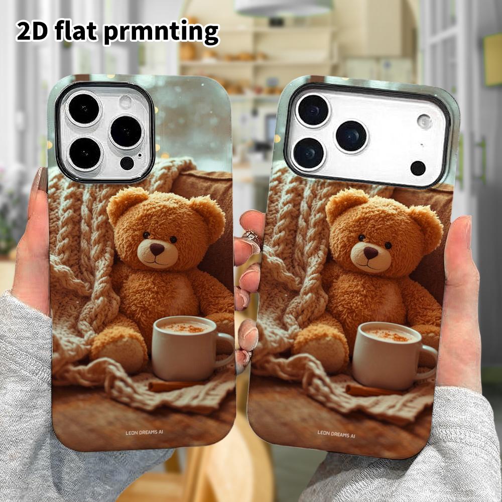 Phone Case: 2D Flat Samsung Galaxy A34 A35 M05 M06 S20 S22 S21 FE Plus 5G Protective Case, Cozy Winter Sofa Little Bear, Perfect Christmas and Hallowe