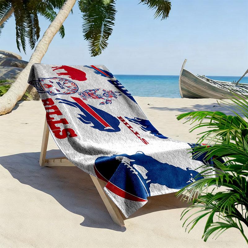 Bills Mafia Print Beach Towel, Large Soft Quick Dry Towel for Beach Camping Swimming