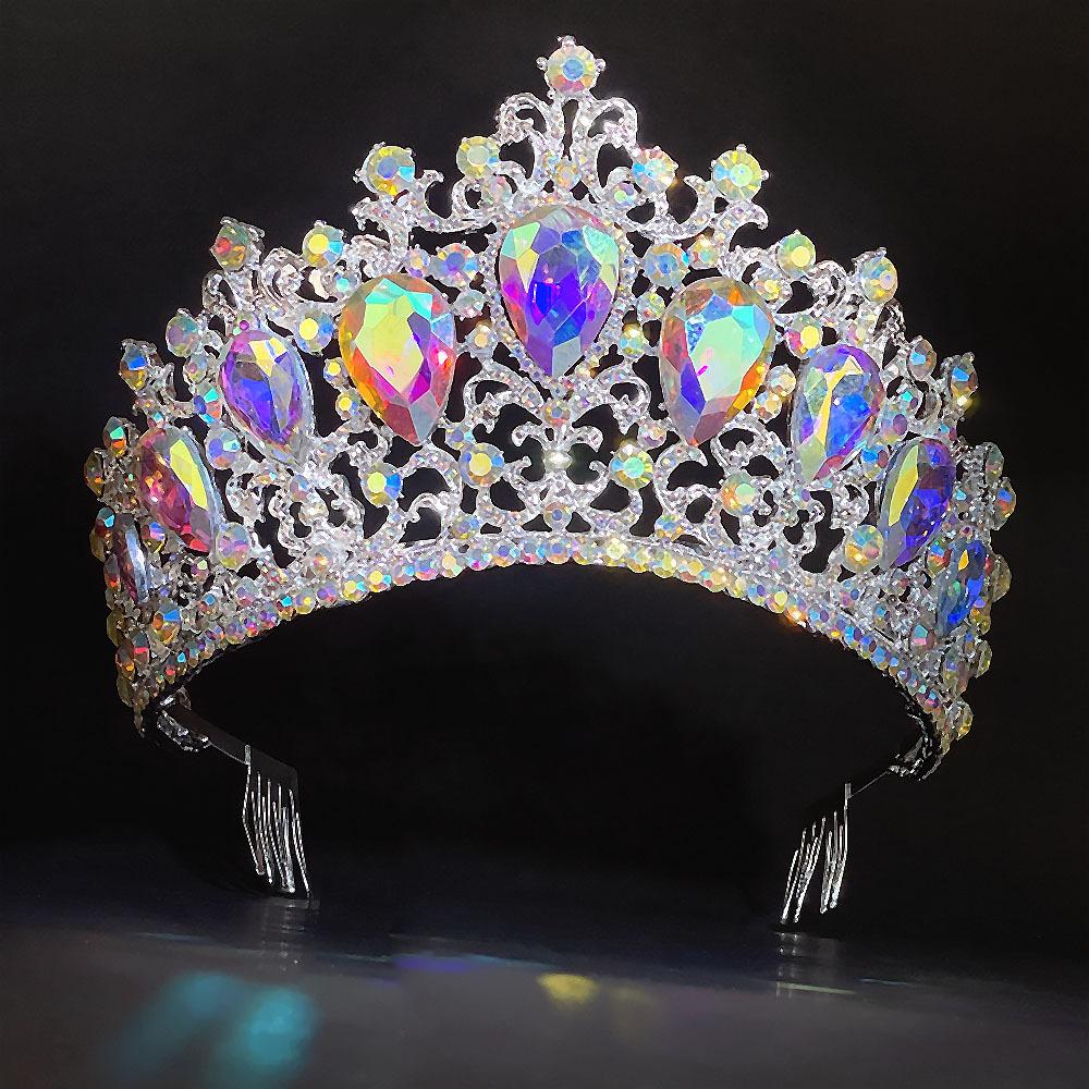 

Роскошная хрустальная свадебная тиара, свадебная эффектная корона, принцесса, королева, головной убор со стразами для выпускного вечера, парада, свадебной прически, циркон
