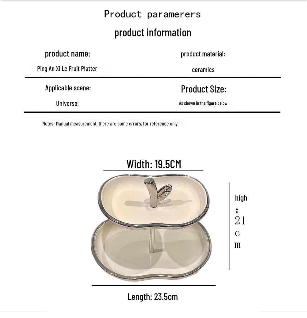 High-Value Ceramic Fruit Skewer Display: Multi-Layer Snack and Candy Plate for Living Room or Front Desk