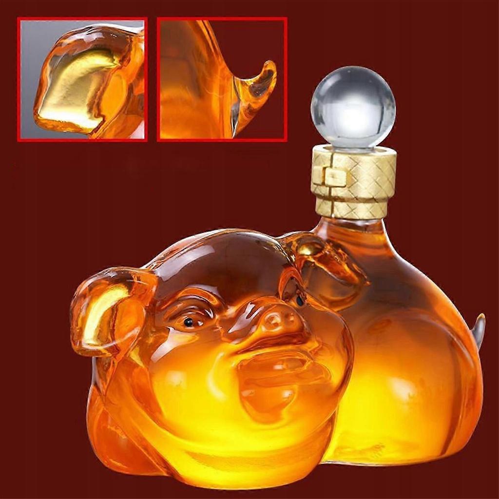 Pig Shaped Whiskey Decanter 1000ml For Home Restaurant