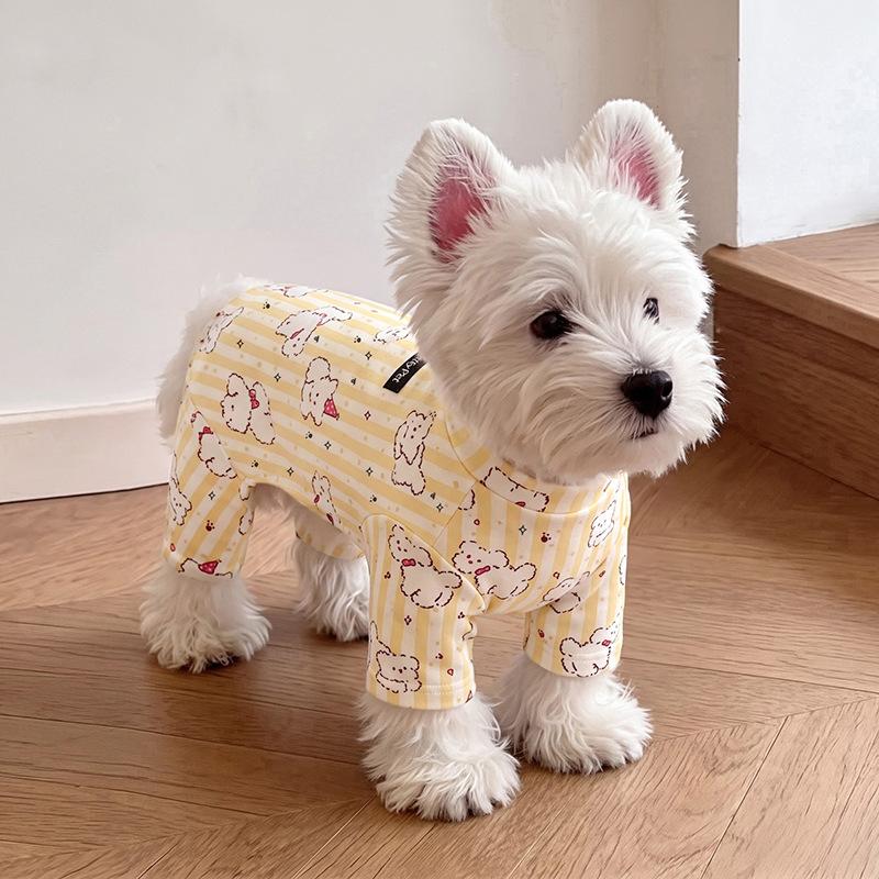 Dog German velvet warm four-legged clothes autumn and winter than bear teddy small dog cat pet bottoming shirt loungewear