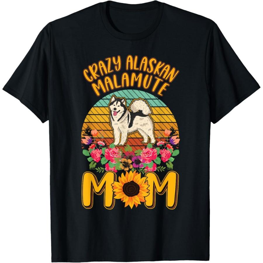 

Crazy Alaskan Malamute Mom T-Shirt XXXXXL чорний