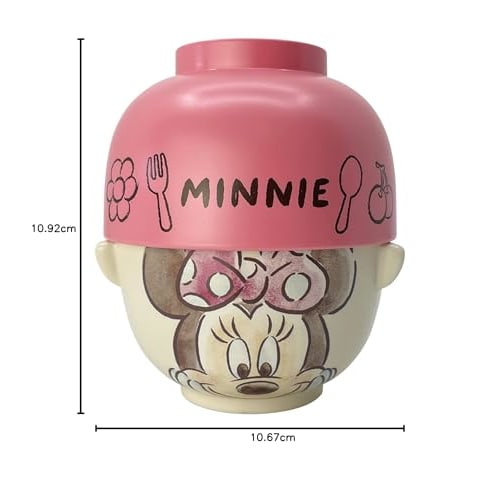 Disney Minnie Mouse Soup and Rice Bowl Set, Large, Approx. 480ml, Watercolor Finish, SAN3247-2