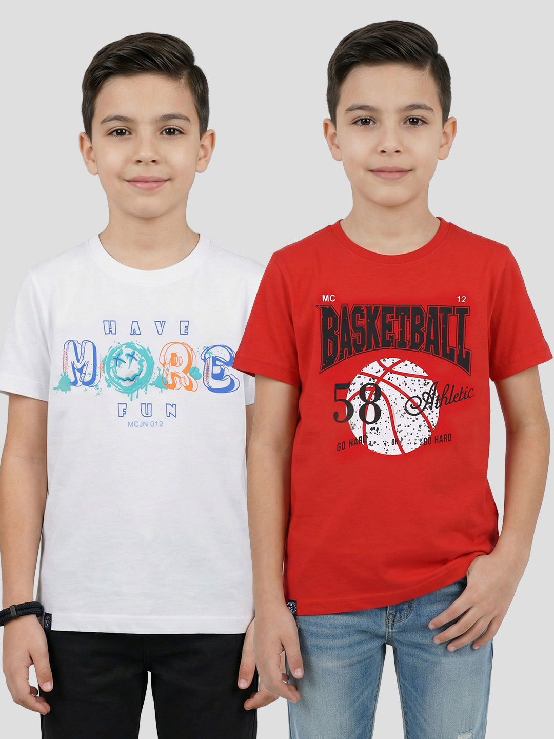 Monte Carlo Boy Regular Fit Red-White Tshirt 9-10 Years