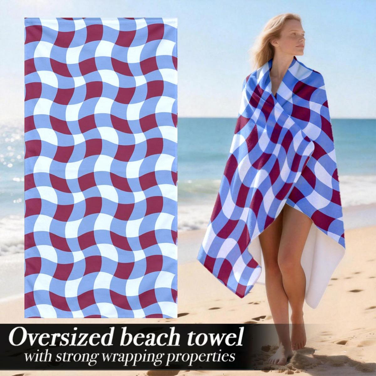 

Plush Absorbent Soft Luxury Oversized Beach Towel | Microfiber Polyester, Pattern, Fabric, Machine Washable | Perfect For Pool, W30*H60(CM)