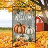 1pc Polyester Welcome Garden Flag - Double-Sided Autumn Pumpkin Design, Thanksgiving Outdoor Yard Decor, No Electricity Required Lawn Banner for Farmh