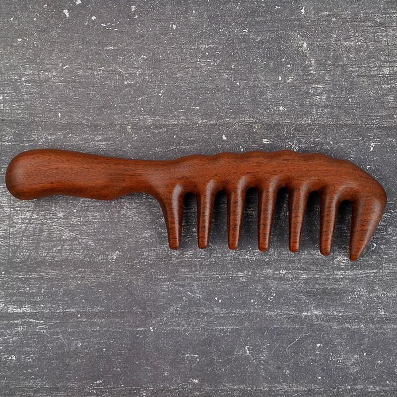 Large Handle Sandalwood Head Massage Comb