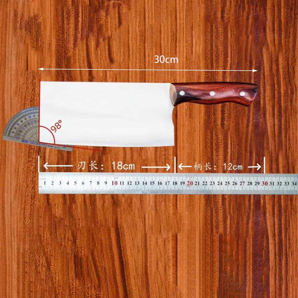 7 Inch Slicing Knife Blue No.2 Steel Blade Wood Handle Slicing Vegetables Cleaver Meat Professional Kitchen Knife Cooking Tools