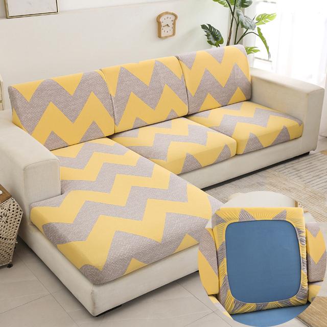 Neue Blumenmuster Stretch Wohnsofa Sitzkissenbezug Rückenlehnenbezug Schutzhülle für Couch Wohnsofa Abdeckung L-Form Chaiselongue Überwurf-Sets