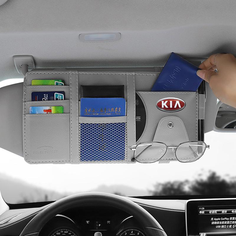1Pcs Car Sun Visor Point Type Multi-function Storage Bag Car Accessories For Kia Rio Sportage R K3 K4 K5 K6 K7 K8 Ceed Sorento Cerato Soul