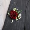 Suit Corsage Wedding Wristlet Band with Faux Pearl Embellished Simulated Roses Bride Groom Romantic Floral Accessories Prom Decoration