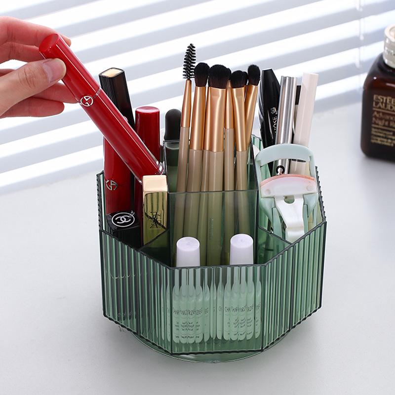 Rotating Makeup Brush and Cosmetics Organizer for Desktop or Dressing Table