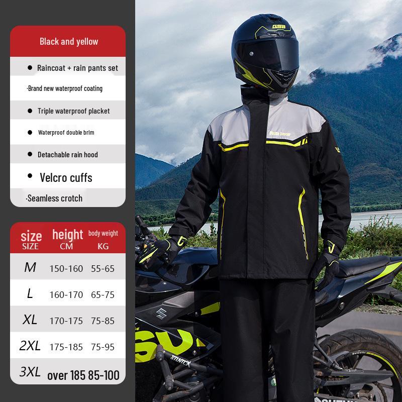 Unisex Raincoat Set: Split Design, Full Coverage, Heavy Rain Protection for Electric Motorcycle Riders