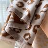 Leopard Print Design Versatile Color Matching Double-Sided Imitation Cashmere Scarf Dual-Purpose Warm Scarf Autumn And Winter Shawl Women