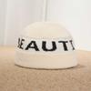 Letter knitted hat autumn and winter warm wool hat men's and women's trendy pullover cold hat multi-color