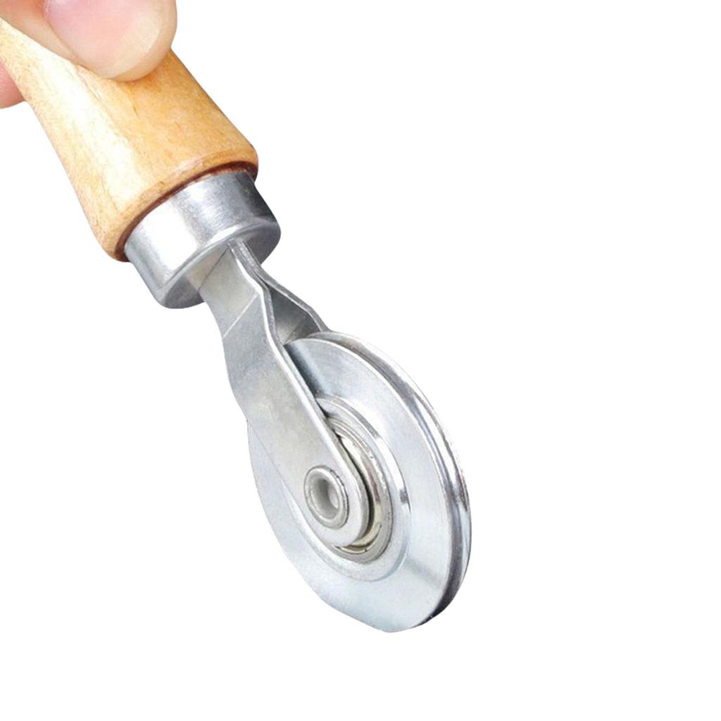 Wooden Handle Steel Wheel Rolling Tool For Double Window Installation Durable Screen Door Hand Spline Roller