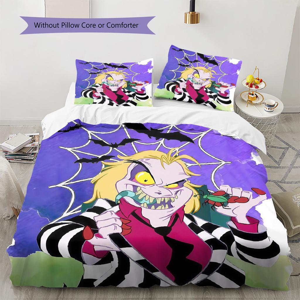 Beetlejuice2 Pattern Bedding Quilt Set Home Decoration Gift (1 * Duvet Cover + 2 * Pillowcase Without Core)