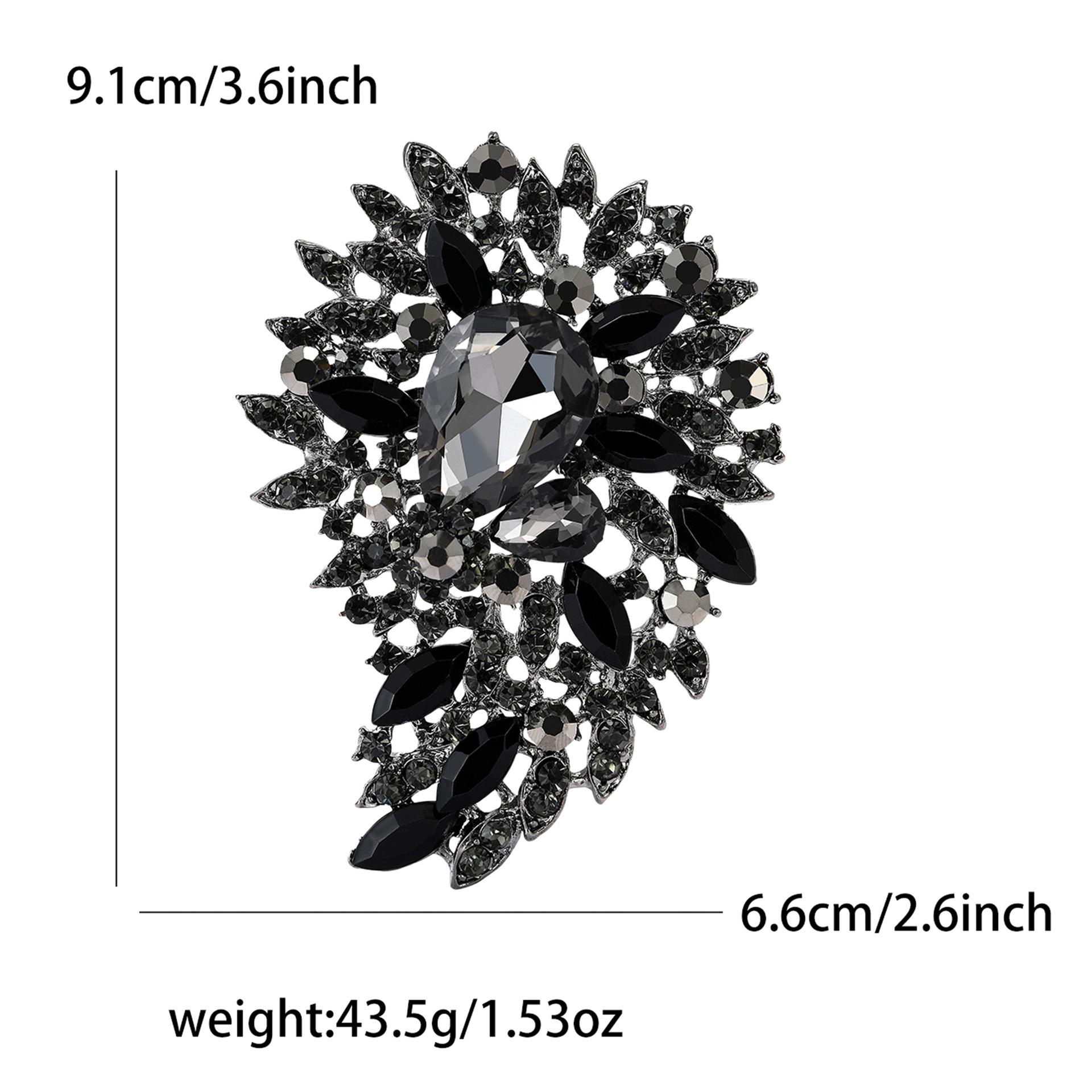 

Вінтажна сплавна велика скляна брошка Висококласна атмосферна жіноча шаль Пальто Корсаж Прикраса Шпилька